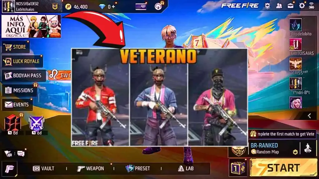 veterano en free fire