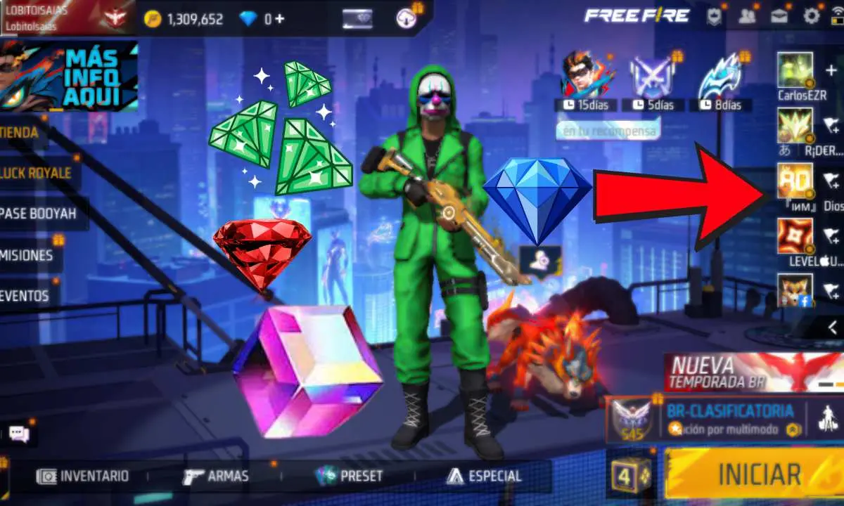 Invitar a un viejo amigo en Free Fire