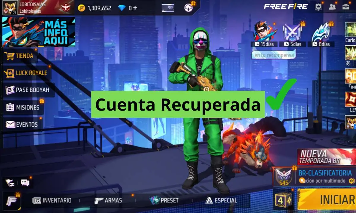 Recuperar cuenta de free fire