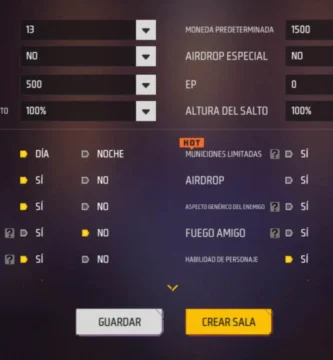 Reglas para Crear salas de free fire